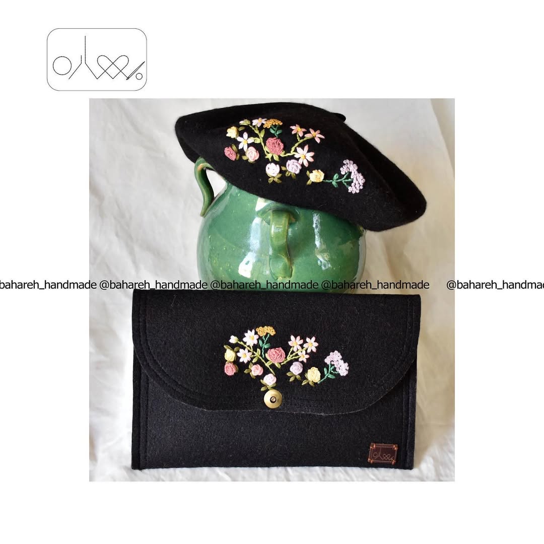 ست کیف نمد مشکی، کلاه برت مشکی